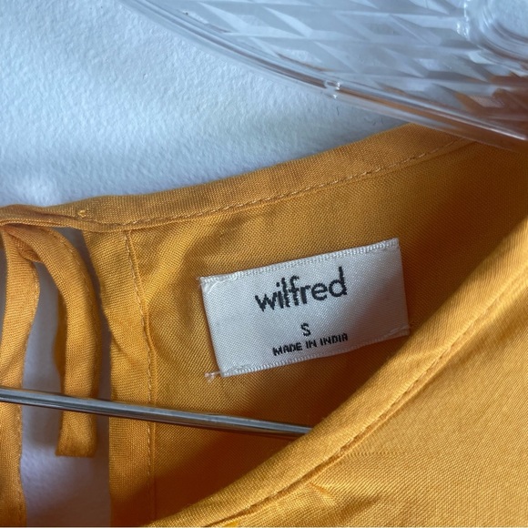 Aritzia Sidonie Tiered Babydoll Mustard light Orange Lightweight  Dress size S - Picture 9 of 9